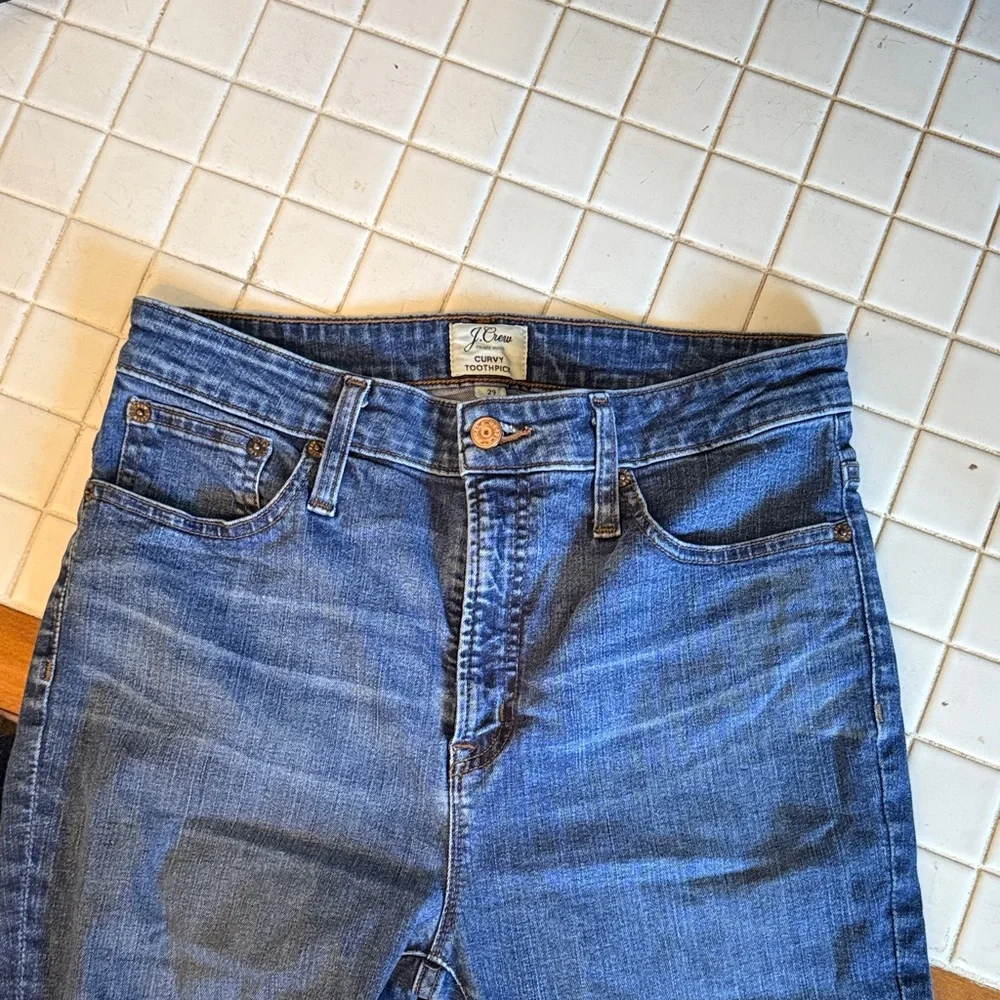 J. Crew Curvy Toothpick Skinny Jeans in Deep Blue- worn‎ a bunch but great-